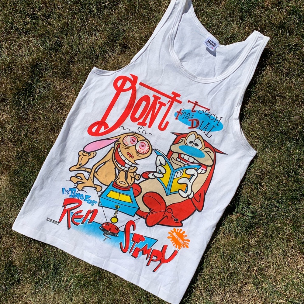 Vintage 1992 Ren & Stimpy MTV Tank Top Made In USA